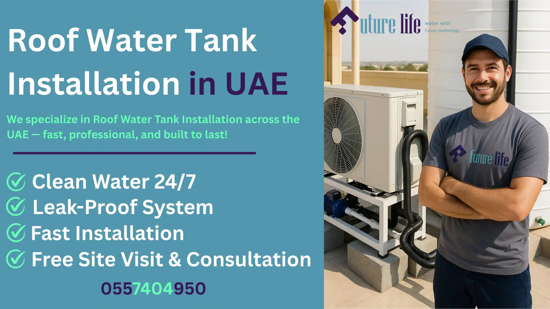 Roof Water Tank Installation Service in UAE
